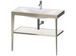 Duravit XViu Möbelwaschtisch-Kombination XV4716OB185 100 x 48 cm, 1 Hahnloch, weiß hochglanz, mit Metallkonsole, champagner matt