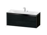 Duravit XViu Waschtisch-Unterschrank XV4617EB216P 120x48cm, 2 Schubkästen, 2 Hahnlöcher, schwarz matt, Rahmen P, Eiche schwarz