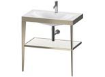 Duravit XViu Möbelwaschtisch-Kombination XV4715OB185 80 x 48 cm, 1 Hahnloch, weiß hochglanz, mit Metallkonsole, champagner matt