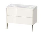 Duravit XViu Waschtisch-Unterschrank XV4711NB122C 100x48cm, 2 Auszüge, ohne Hahnloch, champagner matt, Rahmen C, weiß hochglanz