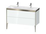 Duravit XViu Waschtisch-Unterschrank XV4713OB185P 120x48cm, 2 Auszüge, ohne Hahnloch, champagner matt, Rahmen P, weiß hochglanz
