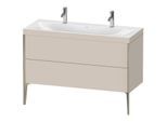 Duravit XViu Waschtisch-Unterschrank XV4713OB191C 120x48cm, 2 Auszüge, ohne Hahnloch, champagner matt, Rahmen C, taupe matt