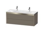 Duravit XViu Waschtisch-Unterschrank XV4618OB190P 120x48cm, 2 Schubkästen, champagner matt, Rahmen P, flannel grey seidenmatt
