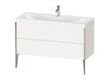 Duravit XViu Waschtisch-Unterschrank XV4712OB118C 120x48cm, 2 Schubkästen, 1 Hahnloch, champagner matt, Rahmen C, weiß matt