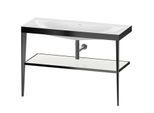 Duravit XViu Möbelwaschtisch-Kombination XV4717NB285 120 x 48 cm, ohne Hahnloch, weiß hochglanz, mit Metallkonsole, schwarz matt