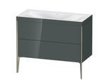 Duravit XViu Waschtisch-Unterschrank XV4711NB138C 100x48cm, 2 Auszüge, ohne Hahnloch, champagner matt, Rahmen C, dolomiti grey hochglanz