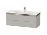 Duravit XViu Waschtisch-Unterschrank XV4617OB107P 120x48cm, 2 Schubkästen, 1 Hahnloch, champagner matt, Rahmen P, betongrau matt