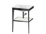 Duravit XViu Möbelwaschtisch-Kombination XV4714NB285 60 x 48 cm, ohne Hahnloch, weiß hochglanz, mit Metallkonsole, schwarz matt