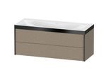Duravit XViu Waschtisch-Unterschrank XV4617NB211P 120x48cm, 2 Schubkästen, ohne Hahnloch, schwarz matt, Rahmen P, eiche kaschmir