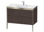 Duravit XViu Waschtisch-Unterschrank XV4711EB172P 100x48cm, 2 Auszüge, 2 Hahnlöcher, champagner matt, Rahmen P, eiche dunkel gebürstet