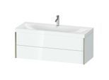 Duravit XViu Waschtisch-Unterschrank XV4617OB185C 120x48cm, 2 Schubkästen, 1 Hahnloch, champagner matt, Rahmen C, weiß hochglanz