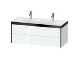 Duravit XViu Waschtisch-Unterschrank XV4618OB285P 120x48cm, 2 Schubkästen, schwarz matt, Rahmen P, weiß hochglanz