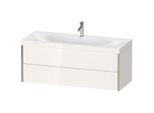 Duravit XViu Waschtisch-Unterschrank XV4617OB122C 120x48cm, 2 Schubkästen, 1 Hahnloch, champagner matt, Rahmen C, weiß hochglanz
