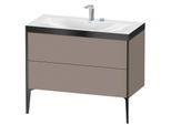 Duravit XViu Waschtisch-Unterschrank XV4711EB243P 100x48cm, 2 Auszüge, 2 Hahnlöcher, schwarz matt, Rahmen P, basalt matt
