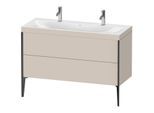 Duravit XViu Waschtisch-Unterschrank XV4713OB291C 120x48cm, 2 Auszüge, ohne Hahnloch, schwarz matt, Rahmen C, taupe matt