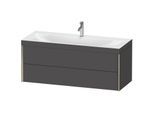 Duravit XViu Waschtisch-Unterschrank XV4617OB149C 120x48cm, 2 Schubkästen, 1 Hahnloch, champagner matt, Rahmen C, graphit matt