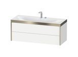 Duravit XViu Waschtisch-Unterschrank XV4617OB222P 120x48cm, 2 Schubkästen, 1 Hahnloch, schwarz matt, Rahmen P, weiß hochglanz