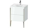 Duravit XViu Waschtisch-Unterschrank XV4709OB185C 60x48cm, 2 Auszüge, 1 Hahnloch, champagner matt, Rahmen C, weiß hochglanz