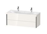 Duravit XViu Waschtisch-Unterschrank XV4618OB222C 120x48cm, 2 Schubkästen, schwarz matt, Rahmen C, weiß hochglanz