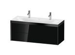 Duravit XViu Waschtisch-Unterschrank XV4618OB240P 120x48cm, 2 Schubkästen, schwarz matt, Rahmen P, schwarz hochglanz