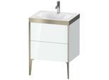 Duravit XViu Waschtisch-Unterschrank XV4709OB185P 60x48cm, 2 Auszüge, 1 Hahnloch, champagner matt, Rahmen P, weiß hochglanz