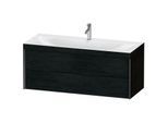 Duravit XViu Waschtisch-Unterschrank XV4617OB216C 120x48cm, 2 Schubkästen, 1 Hahnloch, schwarz matt, Rahmen C, Eiche schwarz