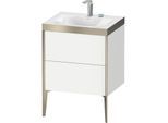 Duravit XViu Waschtisch-Unterschrank XV4709EB118P 60x48cm, 2 Auszüge, 2 Hahnlöcher, champagner matt, Rahmen P, weiß matt