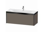 Duravit XViu Waschtisch-Unterschrank XV4612OB290P 120x48cm, 1 Auszug, 1 Hahnloch, schwarz matt, Rahmen P, flannel grey seidenmatt
