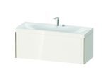 Duravit XViu Waschtisch-Unterschrank XV4612EB122C 120x48cm, 1 Auszug, 2 Hahnlöcher, champagner matt, Rahmen C, weiß hochglanz