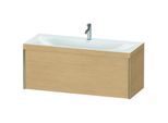 Duravit XViu Waschtisch-Unterschrank XV4612OB130C 120x48cm, 1 Auszug, 1 Hahnloch, champagner matt, Rahmen C, Eiche natur