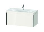 Duravit XViu Waschtisch-Unterschrank XV4611OB222C 100x48cm, 1 Auszug, 1 Hahnloch, schwarz matt, Rahmen C, weiß hochglanz