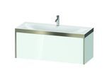 Duravit XViu Waschtisch-Unterschrank XV4612OB185P 120x48cm, 1 Auszug, 1 Hahnloch, champagner matt, Rahmen P, weiß hochglanz