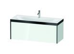 Duravit XViu Waschtisch-Unterschrank XV4612OB285P 120x48cm, 1 Auszug, 1 Hahnloch, schwarz matt, Rahmen P, weiß hochglanz