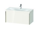 Duravit XViu Waschtisch-Unterschrank XV4611OB122C 100x48cm, 1 Auszug, 1 Hahnloch, champagner matt, Rahmen C, weiß hochglanz