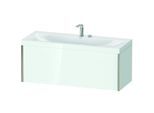 Duravit XViu Waschtisch-Unterschrank XV4612EB185C 120x48cm, 1 Auszug, 2 Hahnlöcher, champagner matt, Rahmen C, weiß hochglanz