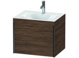 Duravit XViu Waschtisch-Unterschrank XV4609OB221C 60x48cm, 1 Auszug, 1 Hahnloch, schwarz matt, Rahmen C, nussbaum dunkel