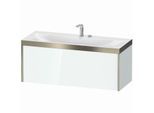 Duravit XViu Waschtisch-Unterschrank XV4612EB185P 120x48cm, 1 Auszug, 2 Hahnlöcher, champagner matt, Rahmen P, weiß hochglanz