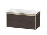 Duravit XViu Waschtisch-Unterschrank XV4616NB172P 100x48cm, 2 Schubkästen, ohne Hahnloch, champagner matt, Rahmen P, eiche dunkel gebürstet