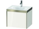 Duravit XViu Waschtisch-Unterschrank XV4609OB122P 60x48cm, 1 Auszug, 1 Hahnloch, champagner matt, Rahmen P, weiß hochglanz
