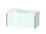 Duravit XViu Waschtisch-Unterschrank XV4611NB185C 100x48cm, 1 Auszug, ohne Hahnloch, champagner matt, Rahmen C, weiß hochglanz