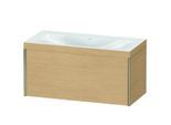 Duravit XViu Waschtisch-Unterschrank XV4611NB130C 100x48cm, 1 Auszug, ohne Hahnloch, champagner matt, Rahmen C, Eiche natur