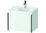 Duravit XViu Waschtisch-Unterschrank XV4609OB285C 60x48cm, 1 Auszug, 1 Hahnloch, schwarz matt, Rahmen C, weiß hochglanz