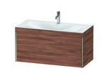 Duravit XViu Waschtisch-Unterschrank XV4611OB179C 100x48cm, 1 Auszug, 1 Hahnloch, champagner matt, Rahmen C, nussbaum natur
