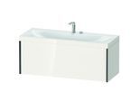Duravit XViu Waschtisch-Unterschrank XV4612EB222C 120x48cm, 1 Auszug, 2 Hahnlöcher, schwarz matt, Rahmen C, weiß hochglanz