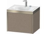 Duravit XViu Waschtisch-Unterschrank XV4609EB111P 60x48cm, 1 Auszug, 2 Hahnlöcher, champagner matt, Rahmen P, eiche kaschmir