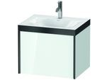 Duravit XViu Waschtisch-Unterschrank XV4609OB285P 60x48cm, 1 Auszug, 1 Hahnloch, schwarz matt, Rahmen P, weiß hochglanz