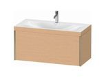 Duravit XViu Waschtisch-Unterschrank XV4611OB112C 100x48cm, 1 Auszug, 1 Hahnloch, champagner matt, Rahmen C, eiche gebürstet