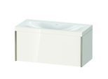 Duravit XViu Waschtisch-Unterschrank XV4611NB122C 100x48cm, 1 Auszug, ohne Hahnloch, champagner matt, Rahmen C, weiß hochglanz
