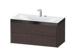 Duravit XViu Waschtisch-Unterschrank XV4616EB272P 100x48cm, 2 Schubkästen, 2 Hahnlöcher, schwarz matt, Rahmen P, eiche dunkel gebürstet