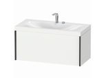 Duravit XViu Waschtisch-Unterschrank XV4611EB218C 100x48cm, 1 Auszug, 2 Hahnlöcher, schwarz matt, Rahmen C, weiß matt